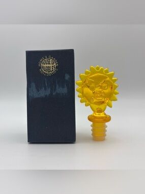 Vintage Beth Sun Yellow Acrylic BPA Free Wine Bottle Stopper - Sunburst - NIB 🌞